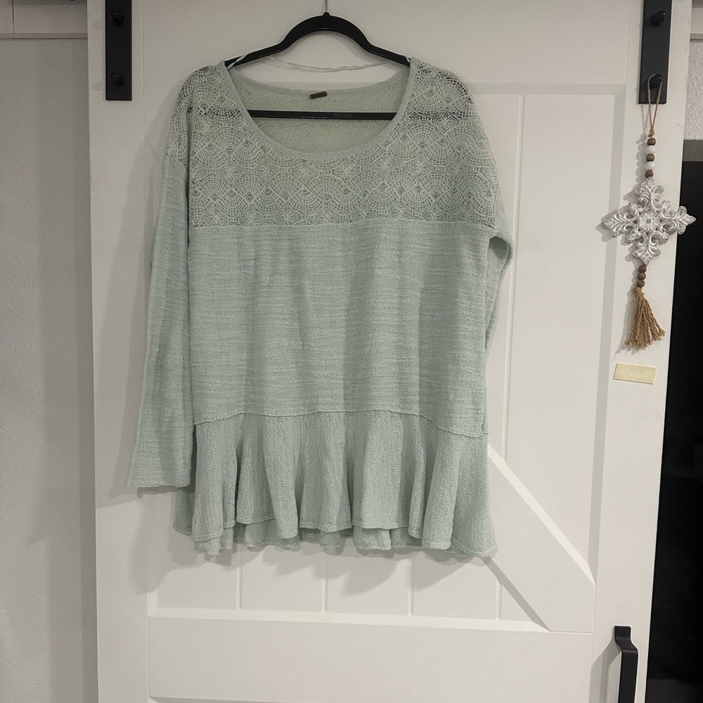 Free People Soft Green Lace Fabric